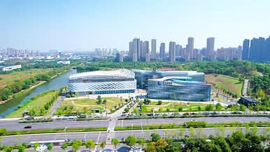4K航拍安徽滁州地标滁州图书馆文化馆视频的预览图